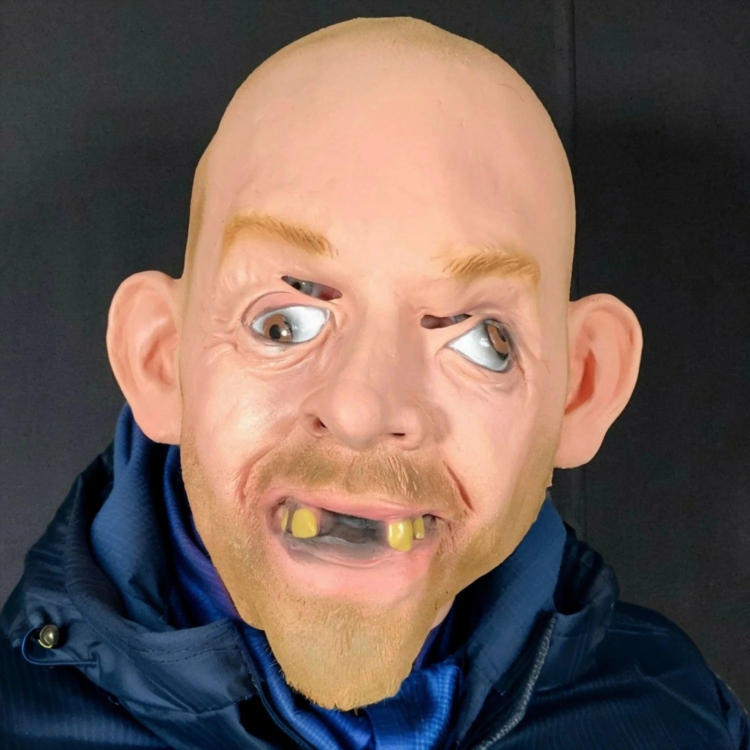 Masque homme chauve roi ballon taille adulte-John Tiger Hillbilly Costume inang avec masque en latex yeux fous pour fête d'Halloween