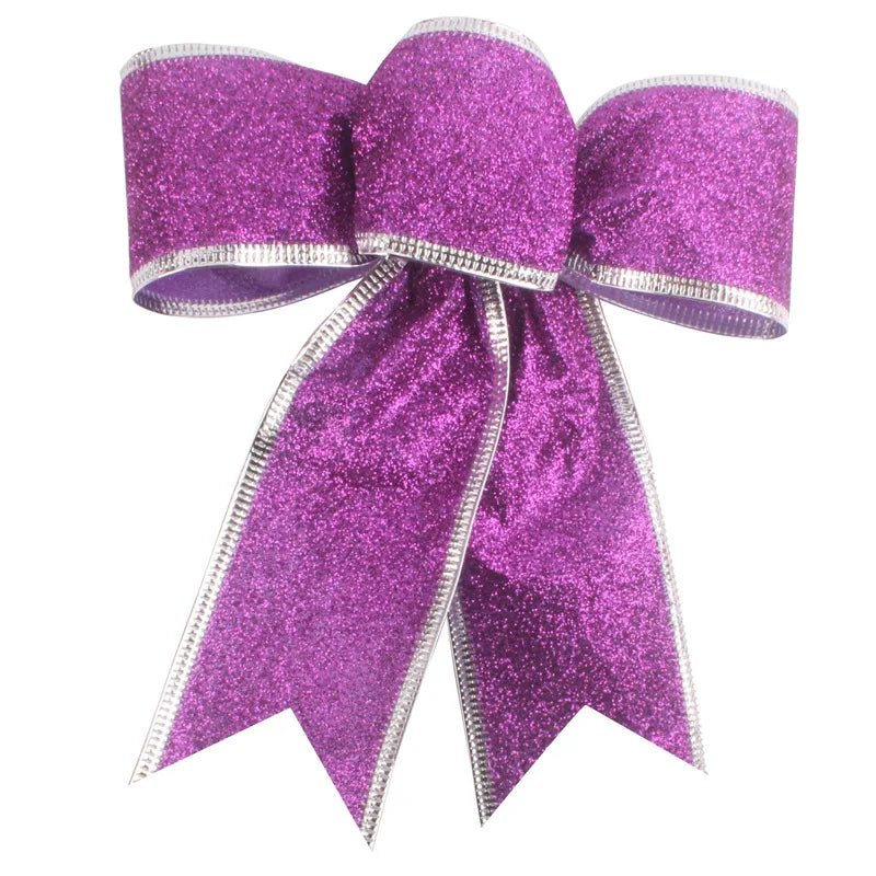 Décoration de Noël, petit nœud à 3 oreilles de 15 cm, décoration d'arbre de Noël