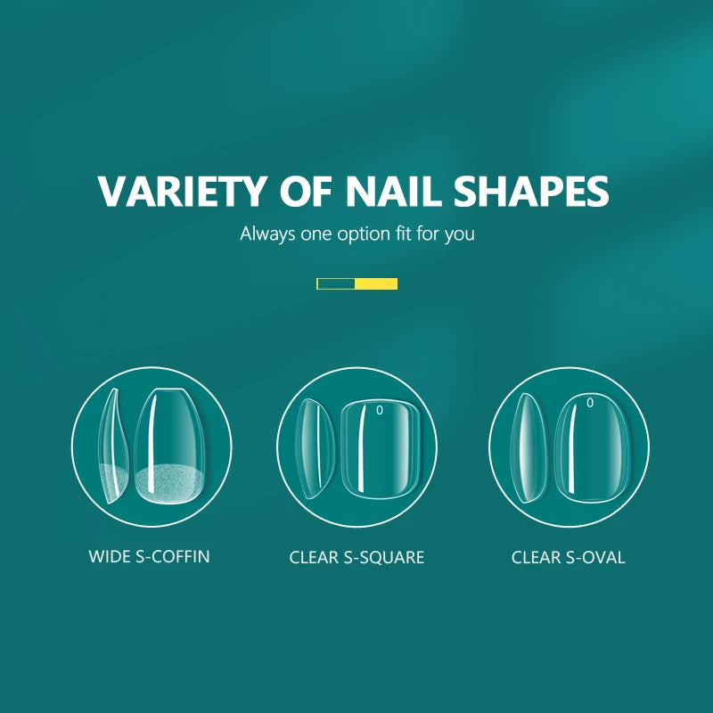 Faux Ongles PRO 552 pcs Long/Moyen/Court