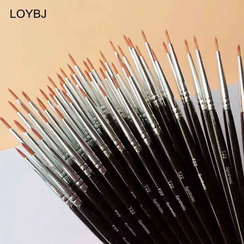 Ensemble De Pinceaux De Maquillage Synthétique LOYBJ 10/20/50/100pcs T22 Pinceau Eyeliner Larme Rainure Correcteur Fine Eye-Liner Cosmétique Brosse