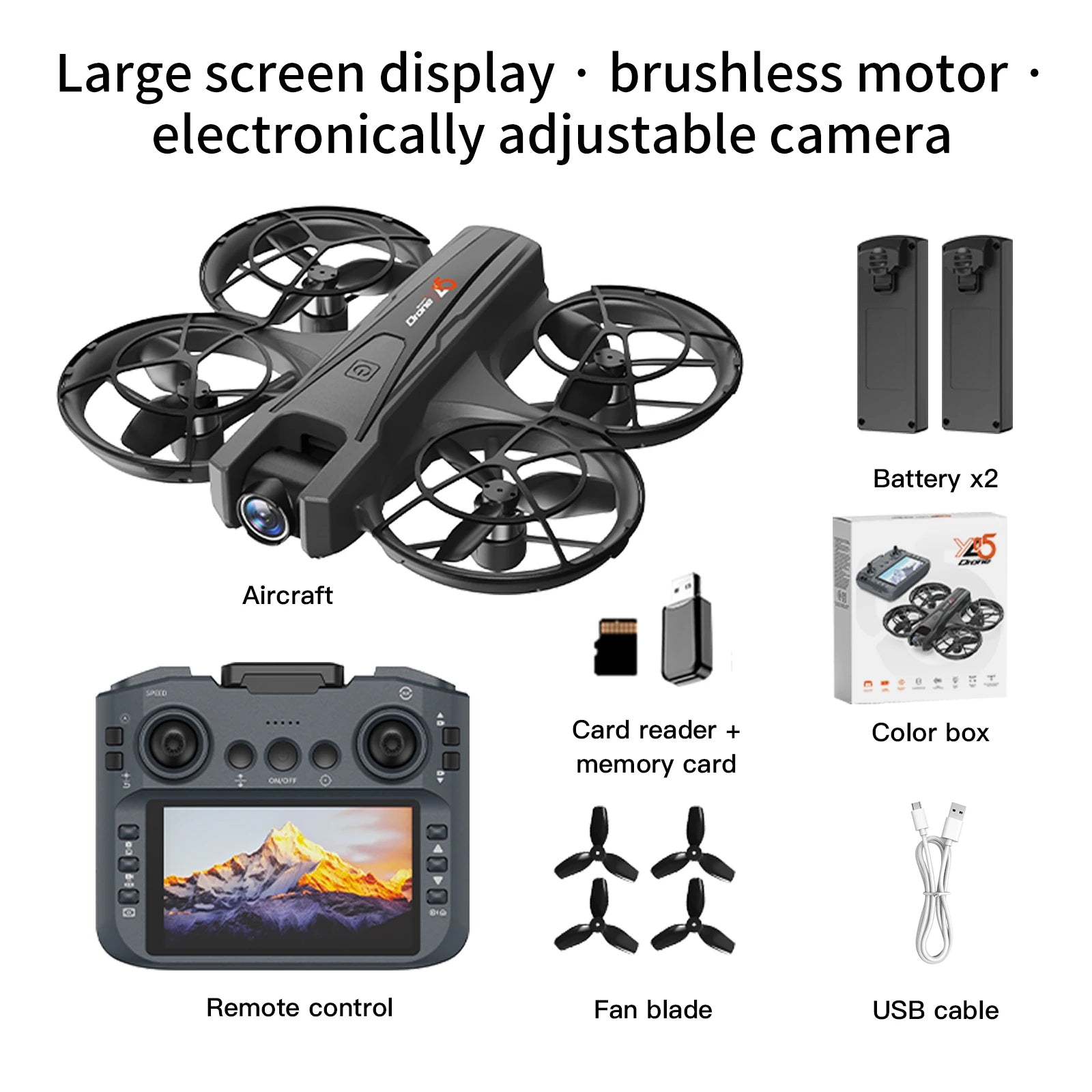 2025 YL05 Drone 8K HD avec Caméra et Écran – Quadcopter RC 360° Flip
