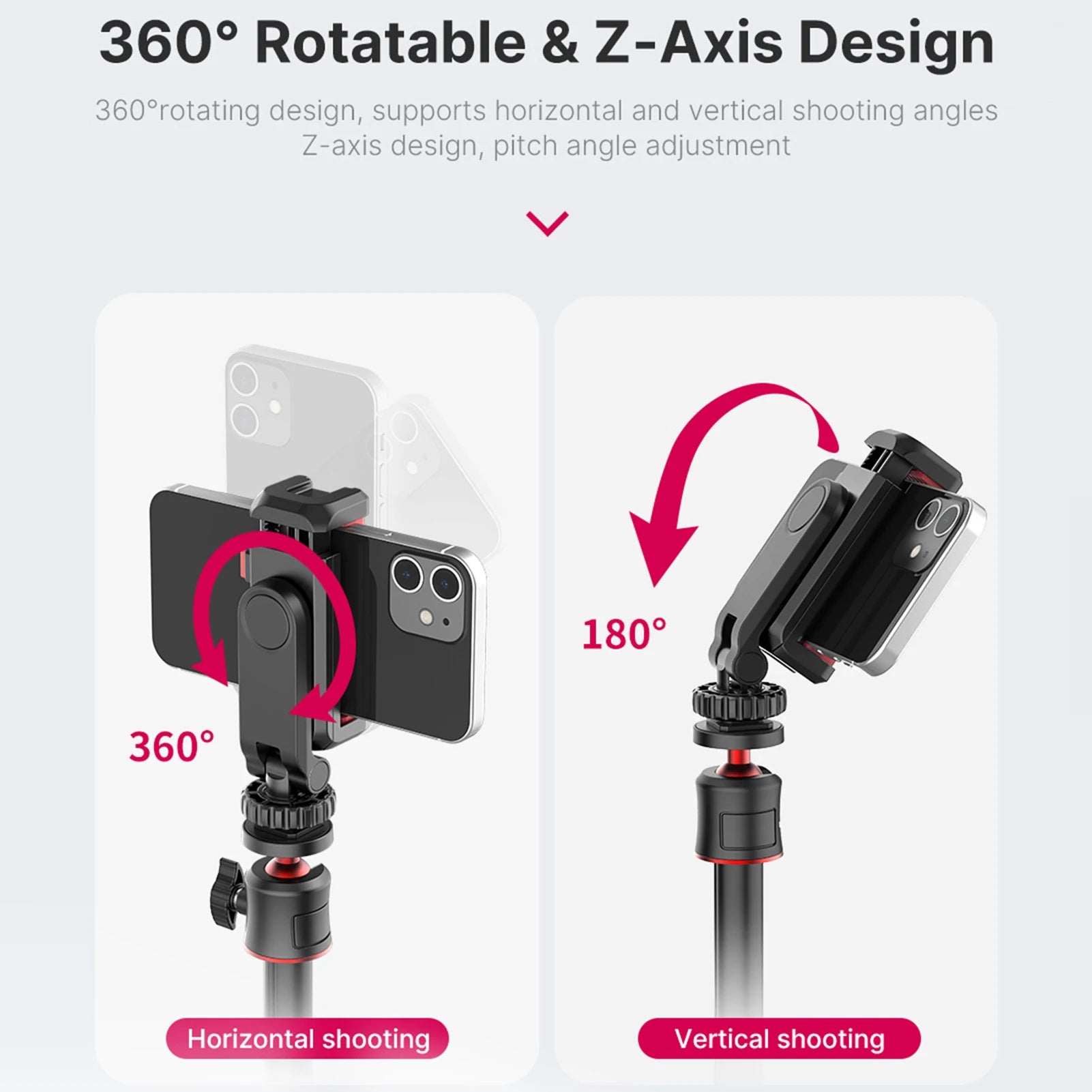 Multifunctional Smartphone Holder Clamp, Rotatable Phone Tripod Mount, Cold Shoe Mounts for Smartphone 