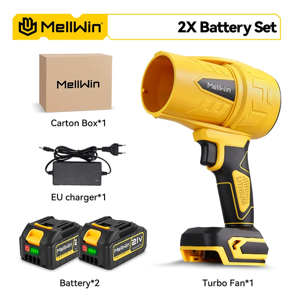MELLWIN 300000 tr/min ventilateur Turbo électrique sans brosse Jet 350 M/S ventilateur de feuilles portatif soufflage de poussière pour broches de batterie Makita 18V