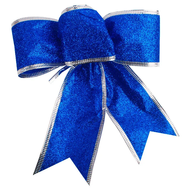 Décoration de Noël, petit nœud à 3 oreilles de 15 cm, décoration d'arbre de Noël