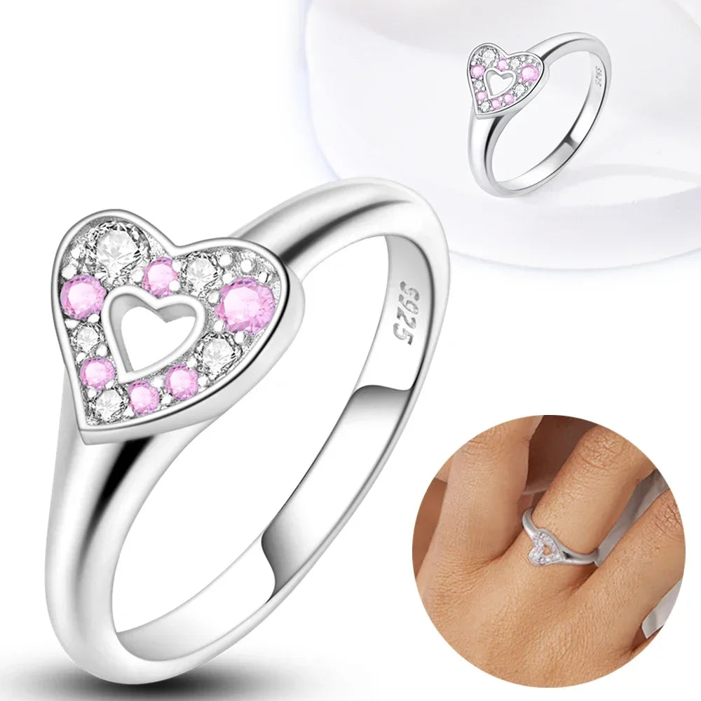 Colorful Zircon Sun Moon Star Stackable Rings for Women.