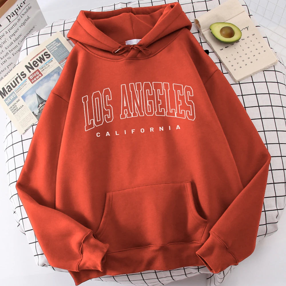 Sweats à capuche Style américain sweat à capuche décontracté Hip Hop Los Angeles Art lettre conception femmes