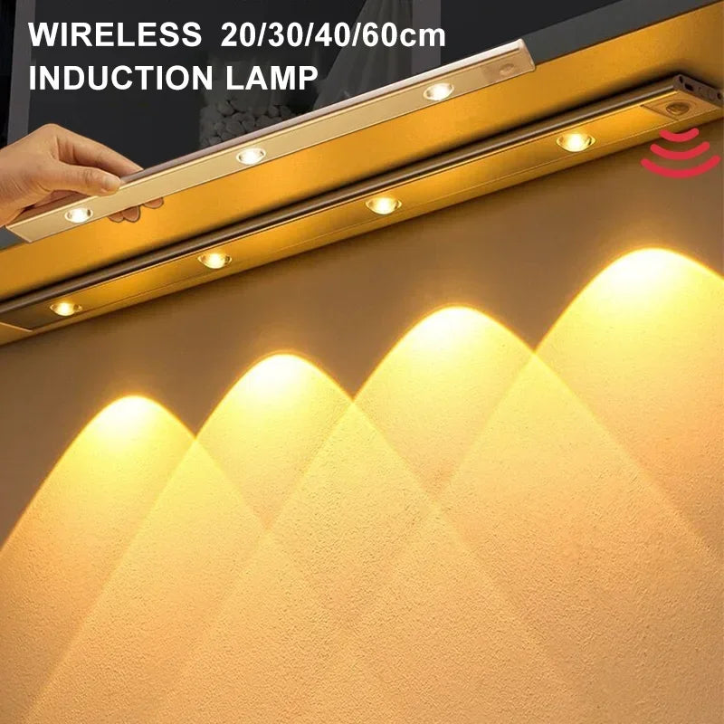 Wireless LED Motion Sensor Light Under Cabinet Lights Kitchen Bedroom Wardrobe Cisco 3 in 1 20cm 30cm 40cm 60cm