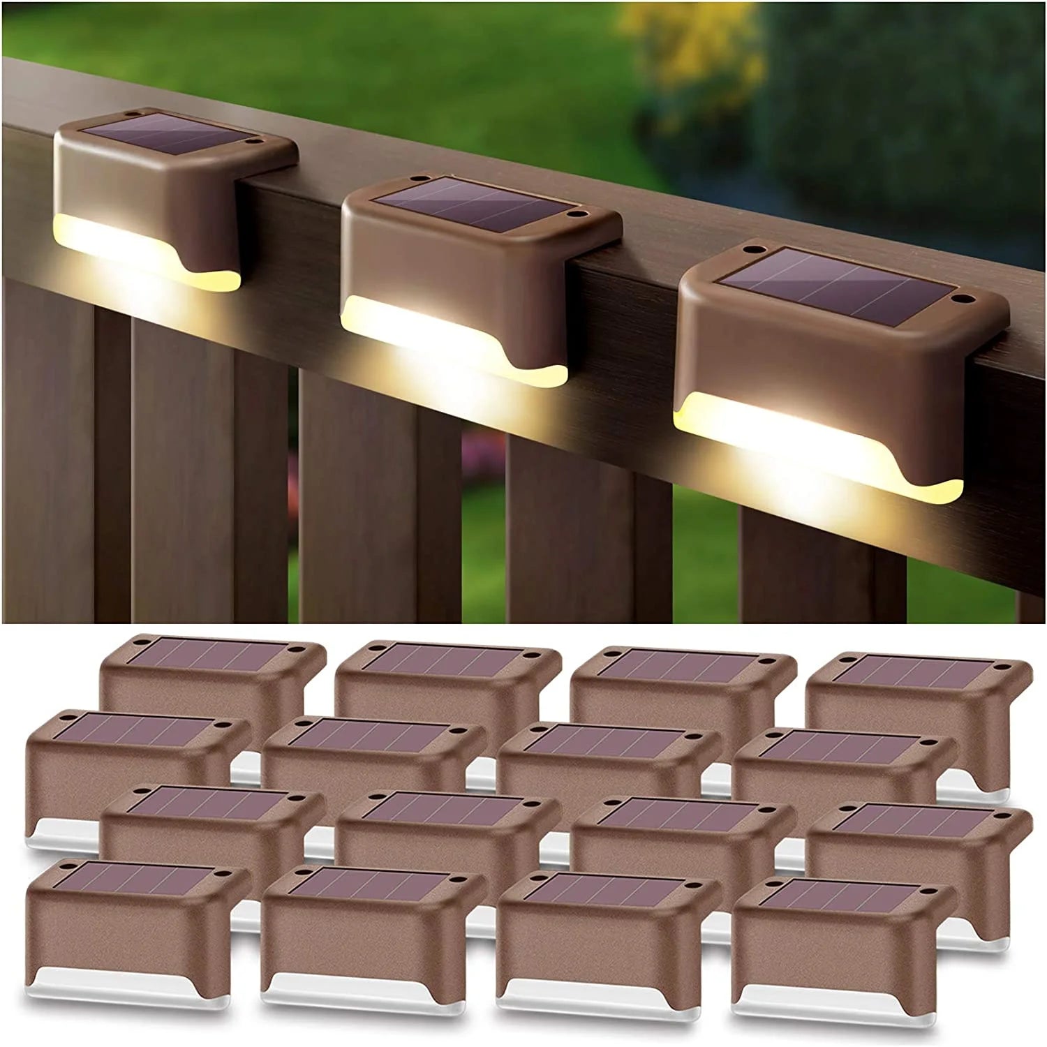 LED Solar Lights Outdoor, Waterproof, Ideal for Garden, Path, Fence, Yard or Stairs