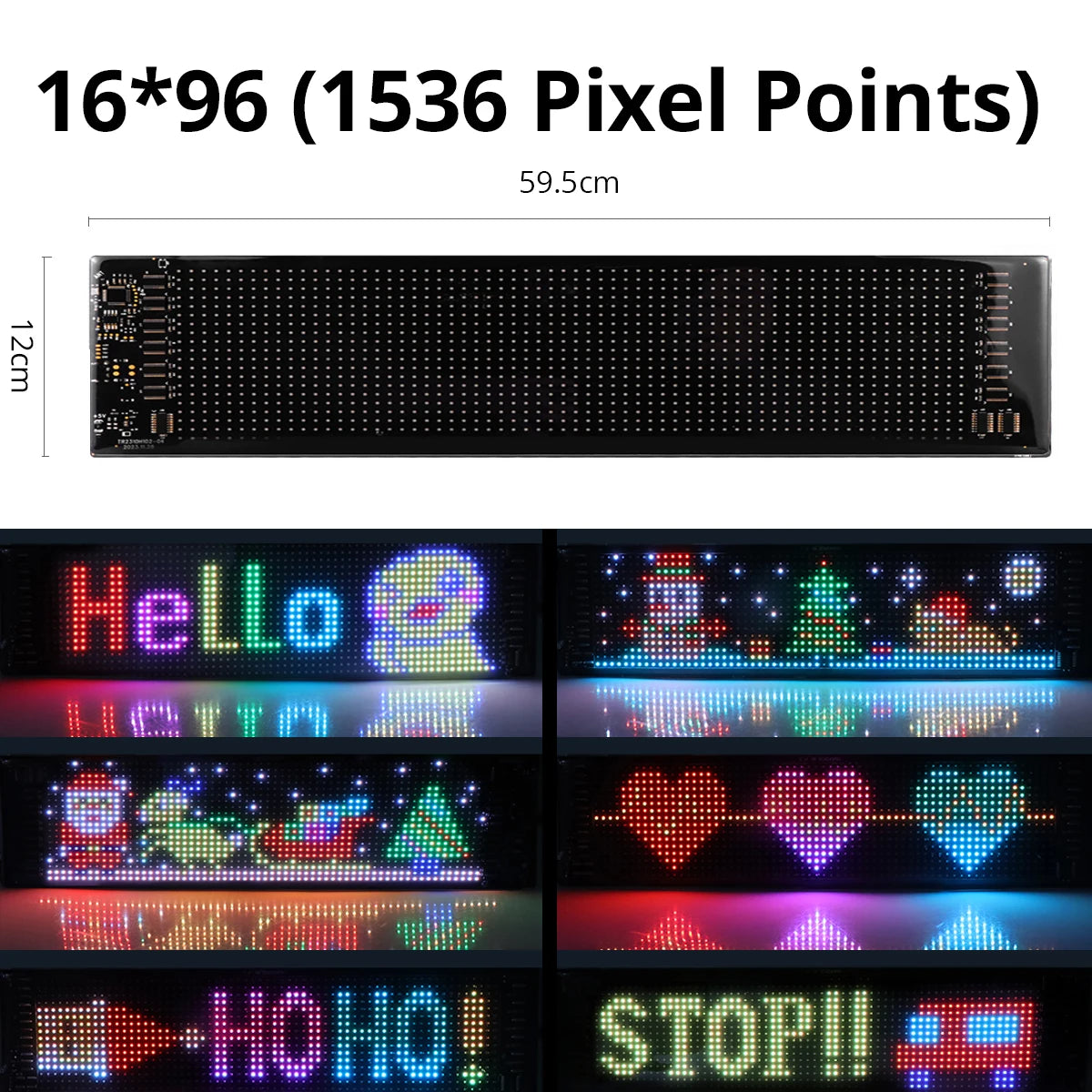 Écrans d'affichage LED Bluetooth intelligents, Module LED RGB, panneau de matrice de pixels, panneau à défilement, lumière publicitaire, décor de voiture