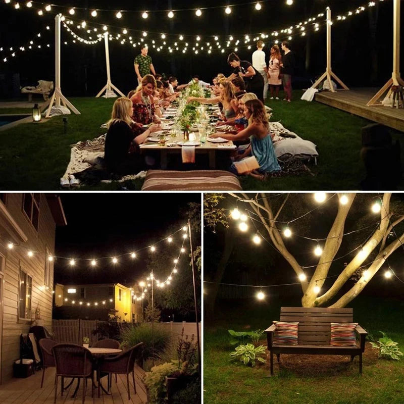 LED Solar Crystal String Lights 8 Lighting Modes IP65 Gradient Light Decoration Garland