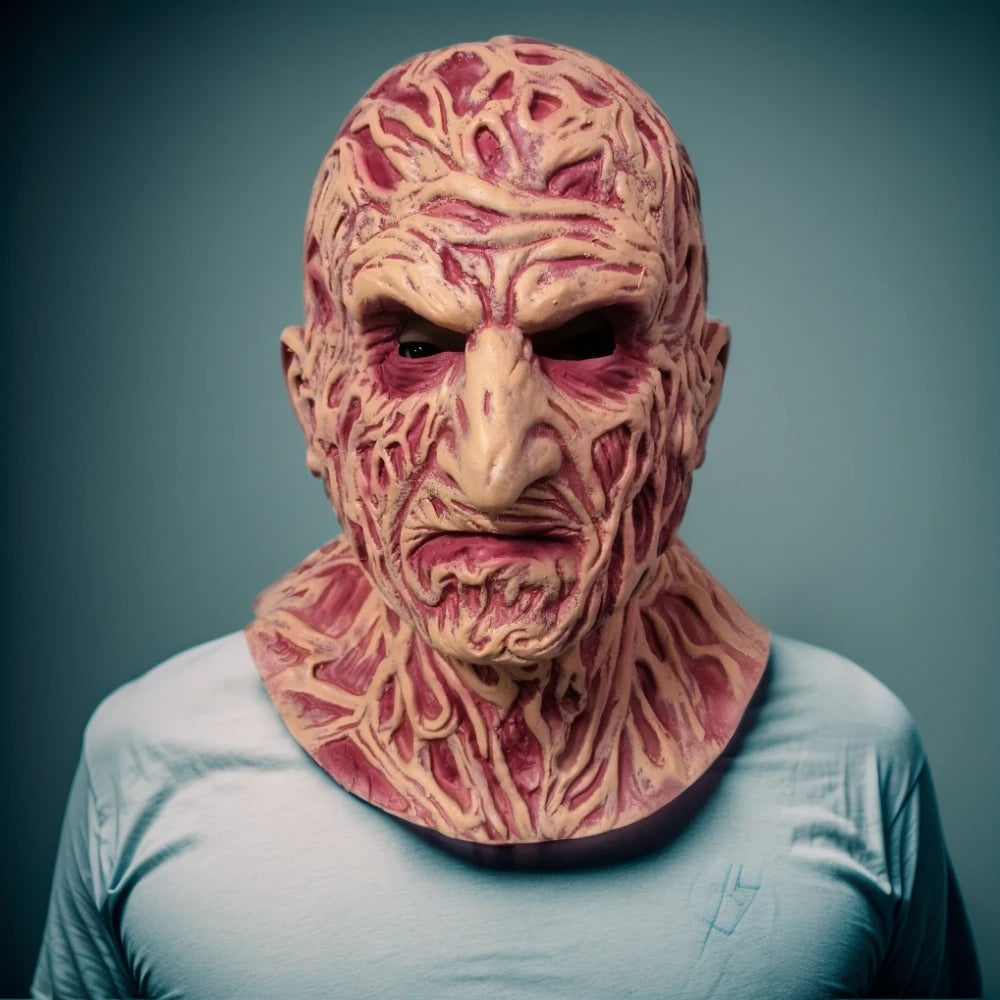 Freddy Krueger masque de Cosplay complet horreur couvre-chef en Latex pour Halloween cauchemar sur Elm accessoire de Costume de fête de rue