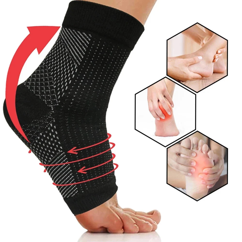 Kompressionsbandage, Kompressionsmanschette für Tendinitis, Spülbandage, Gelenkspülunterstützung, sportliche Erholung, Plantarfasziitis, Socke, 2 Stück 