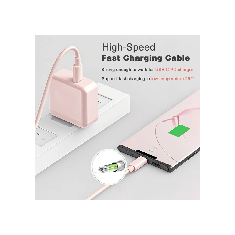 Câble PD 60W Type-C vers Type-C pour iPhone 15 / 16, charge rapide pour Samsung, Xiaomi, Huawei, accessoires de téléphone 1 m / 2 m