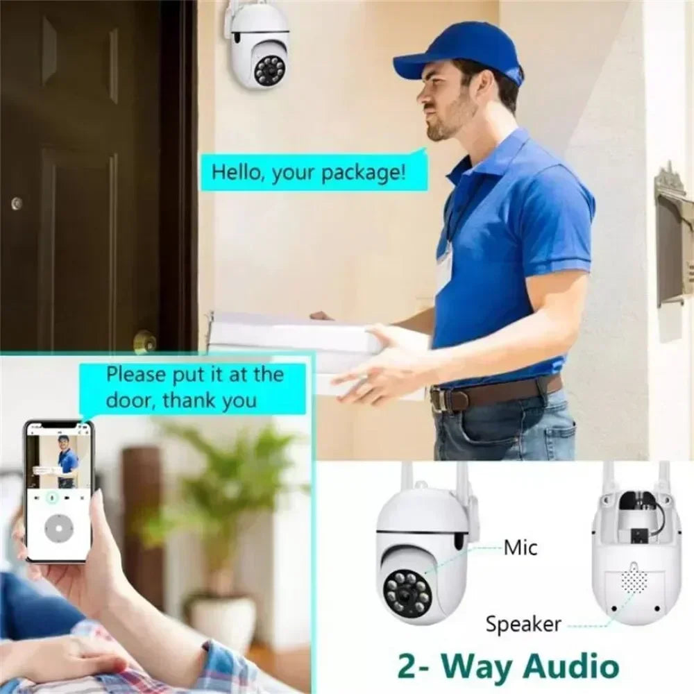 8MP HD WiFi PTZ IP Camera Outdoor Wireless Security Camera with 4x Zoom, AI Human Tracking, Two-Way Audio, Night Vision