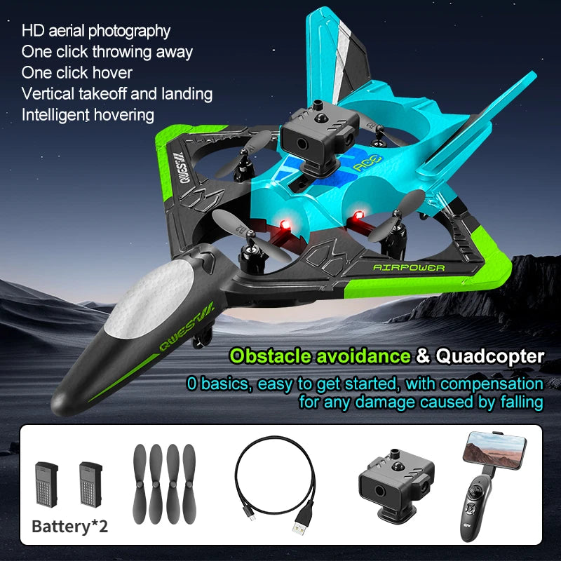 Avion RC en mousse V31 Pro avec caméra 6K et contrôle radio 2.4G