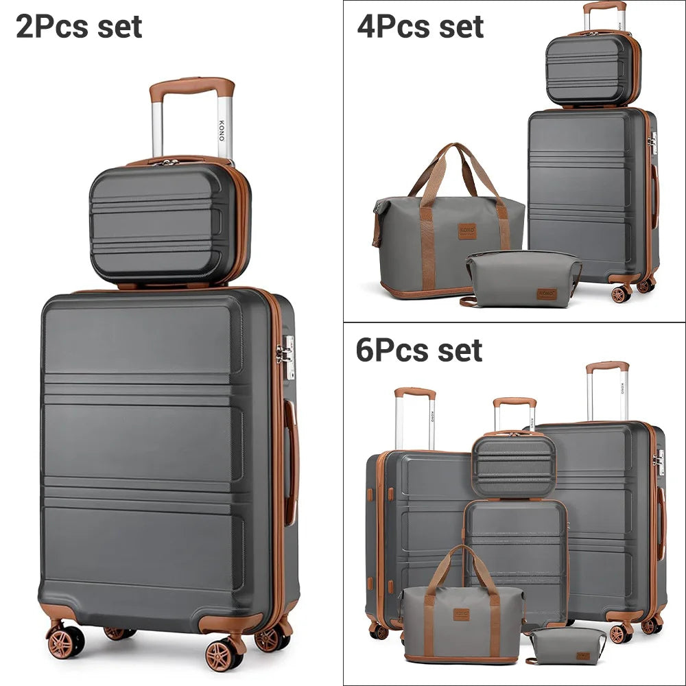 Trousse de beauté et ensemble de bagages 2/4/6 pièces KONO – Valises rigides et sacs de voyage
