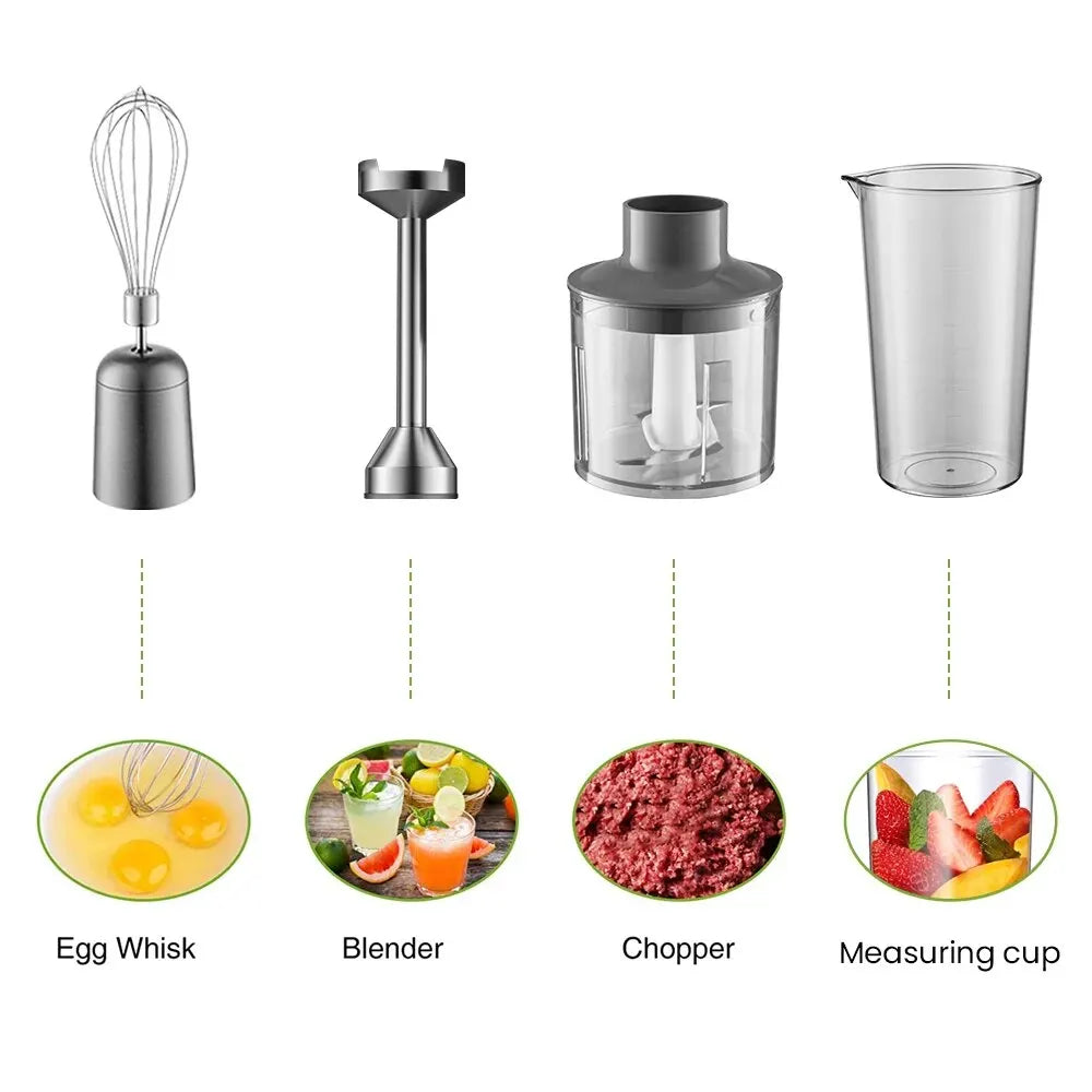 Blender, Stainless steel blender, 1000 ml capacity container, 700 ml capacity container with sickle blade, whisk, 4 in 1, 500 W 