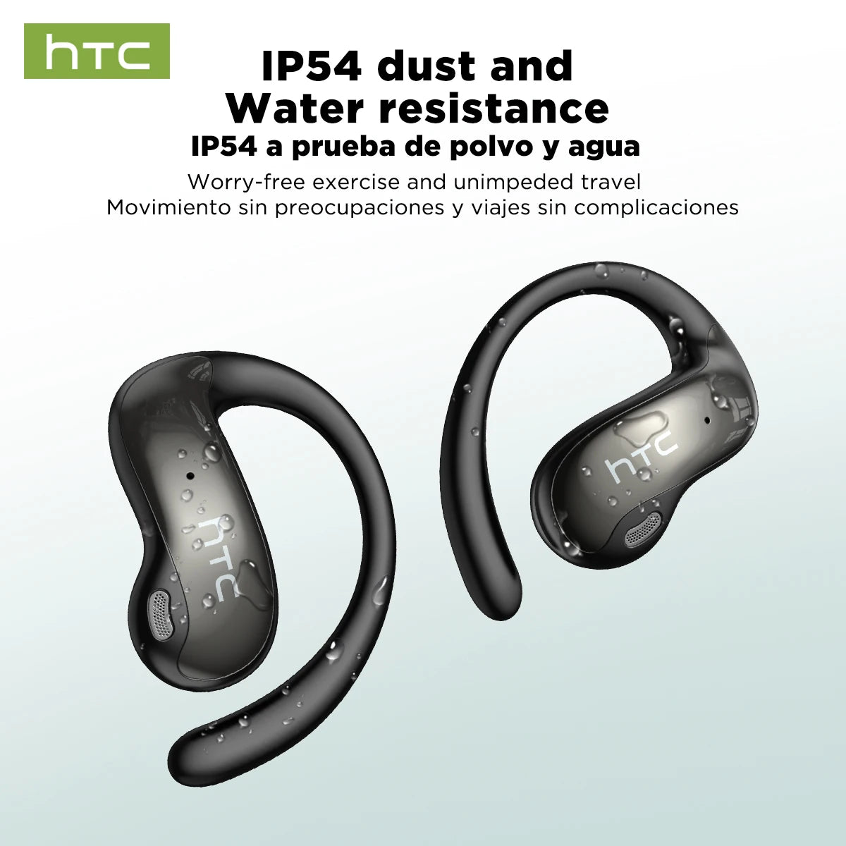 Écouteurs Bluetooth HTC NE19 AI OWS Casque de sport sans fil avec micro Basses puissantes Traducteur AI Écouteurs étanches Longue durée