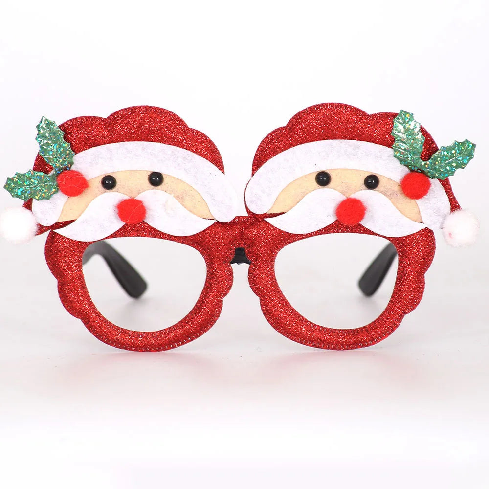 ACCESSOIRE CRAZY PARTY Décorations de Noël, lunettes de Noël pour enfants, ornements de Noël 2024, père Noël, bonhomme de neige, bois, montures de lunettes