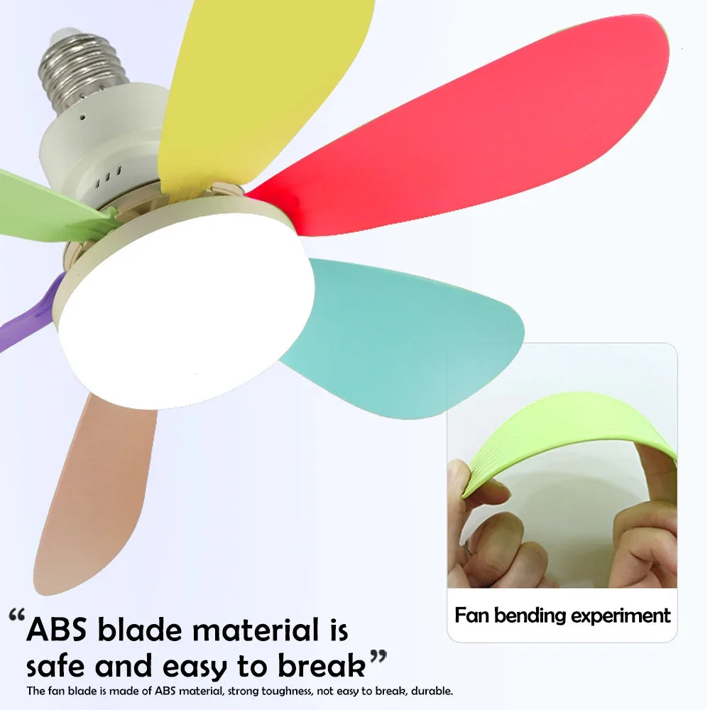 Ventilateur de Plafond LED 40W E27 – 3 Modes d’Éclairage Réglables, Télécommande, Silencieux, Idéal pour Salon