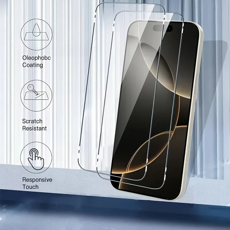 Film de protection 6-en-1 en verre trempé pour iPhone – Écran et lentilles protégés