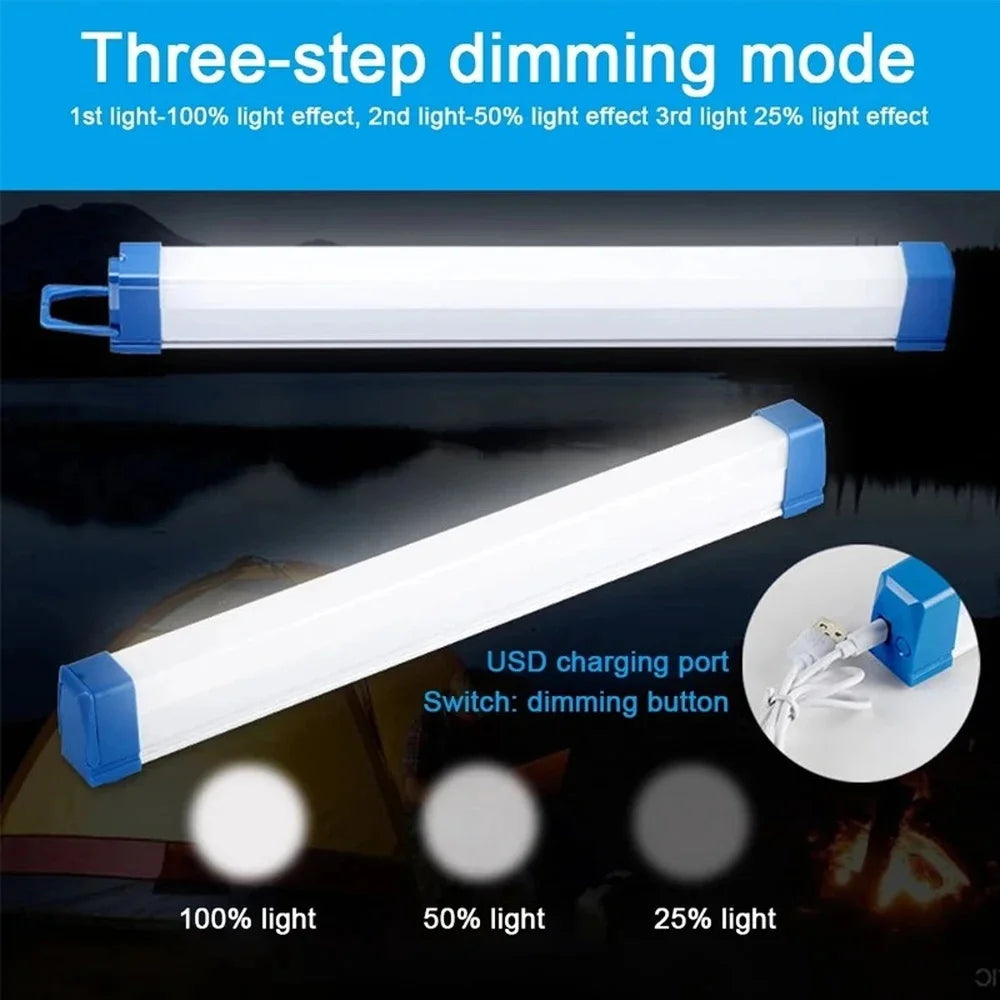 30cm Rechargeable LED Tube Camping Light with Magnetic Suspension Portable Bulb for Emergency Outdoor Lighting 