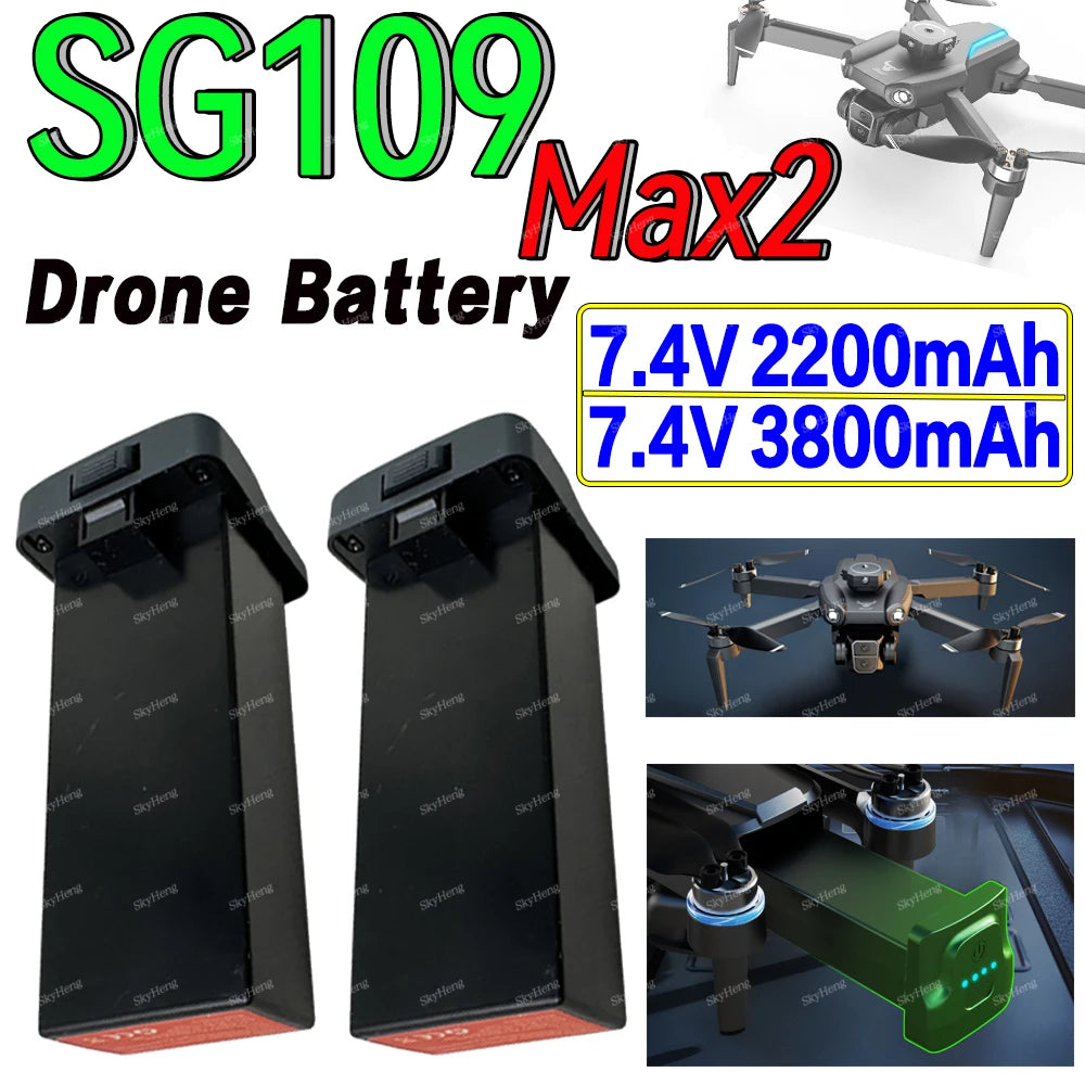 Batterie d'origine pour SG109Max2 GPS Dron 7.4V 3800MAh batterie pour ZLL SG109 Max2 7.4V 2200mAh batterie de remplacement pièces d'accessoires