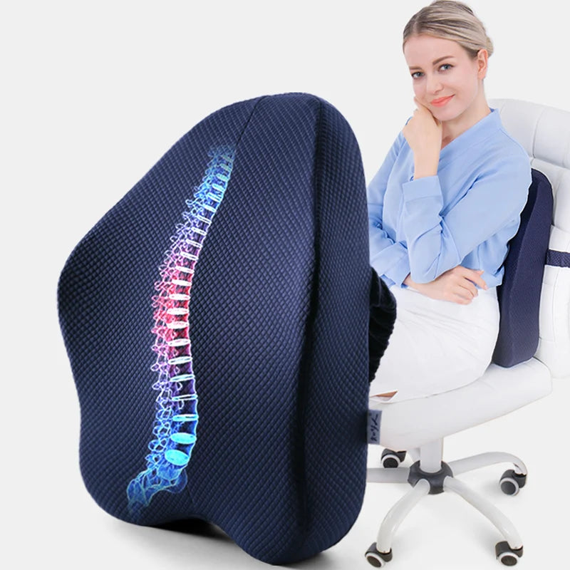 Orth4WD Memory Foam Lumbar Support Cushion for Waist and Back, Office Chair Pillow, Lumbar Support, Coccyx Energy, Otos Institutes, Car Seat