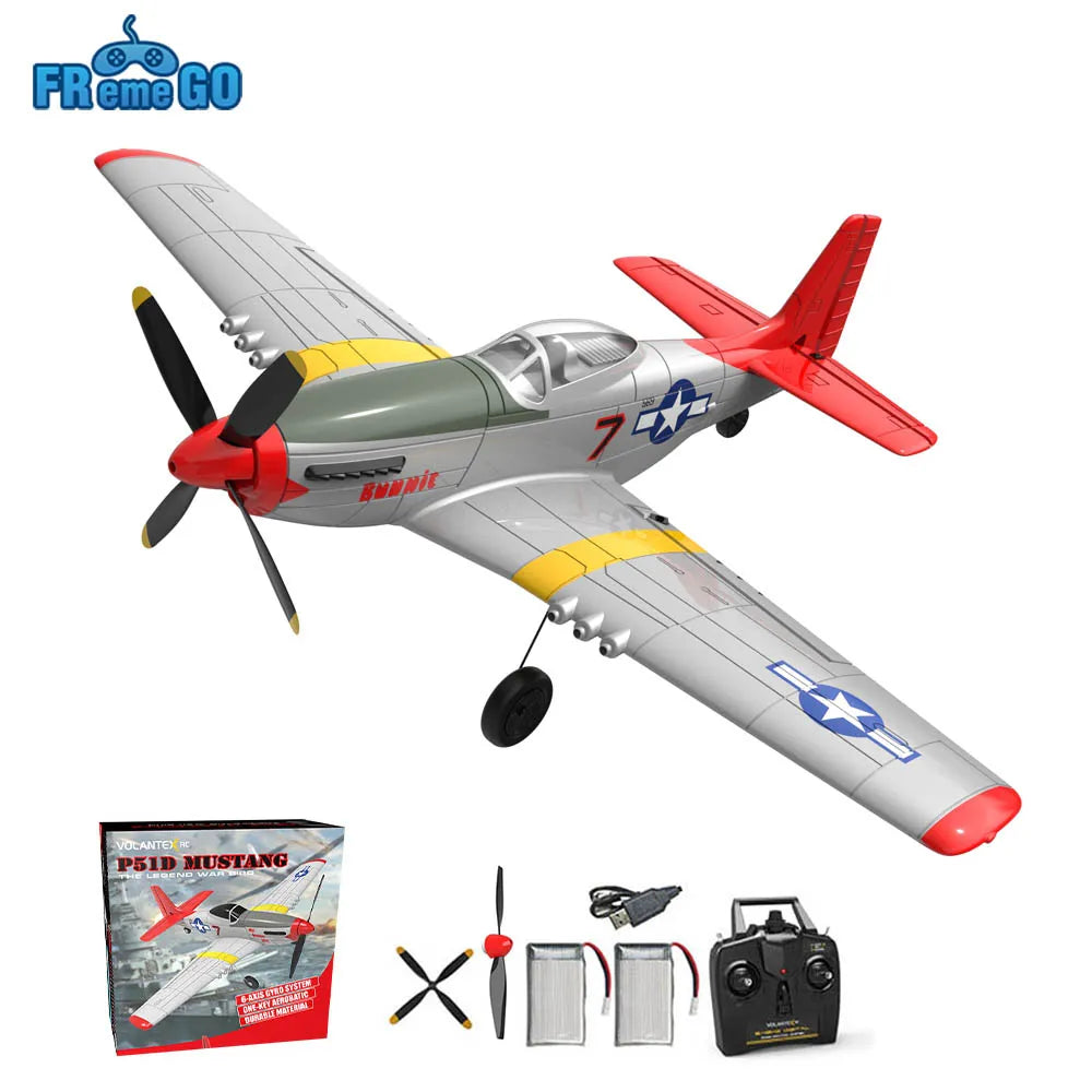 One Key Fly RC Airplane with Xpilot Stabilization System D RC Airplane RTF Mustang Airplane 2CH 4CH 761-5 RTF 