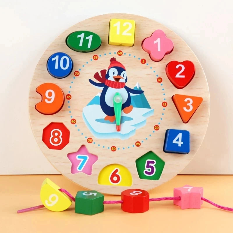 Buntes 3D-Montessori-Holzspielzeug für Babys und Kinder, Weihnachtsgeschenk