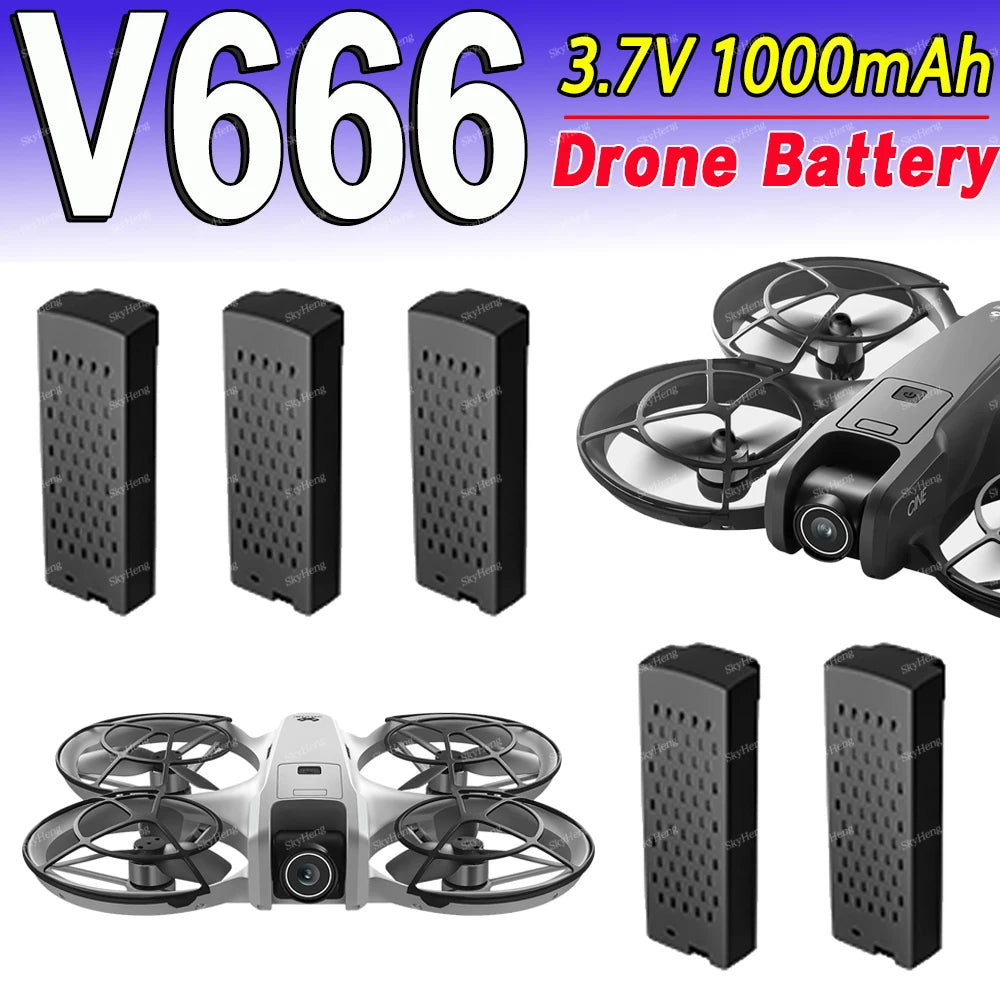 Batterie de Drone V666 3.7V 1000mAh, batterie d'origine pour Drone/RC Quadcopter V666, batterie de rechange, accessoires et pièces
