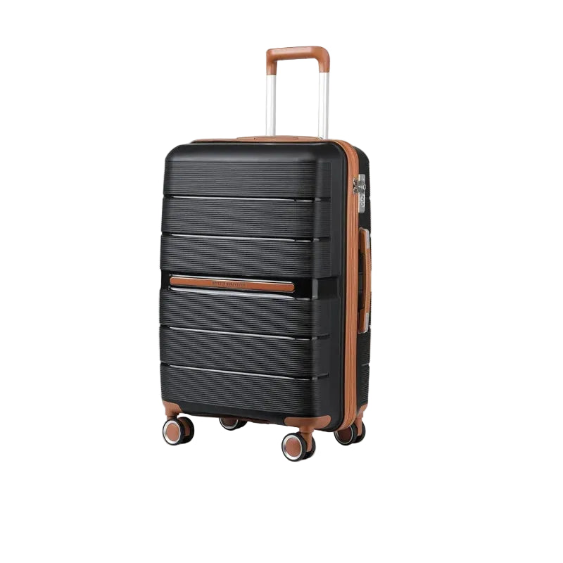 Valise rigide 100 % PP avec 8 roues tournantes et serrure TSA – 56/66/76 cm British Traveller
