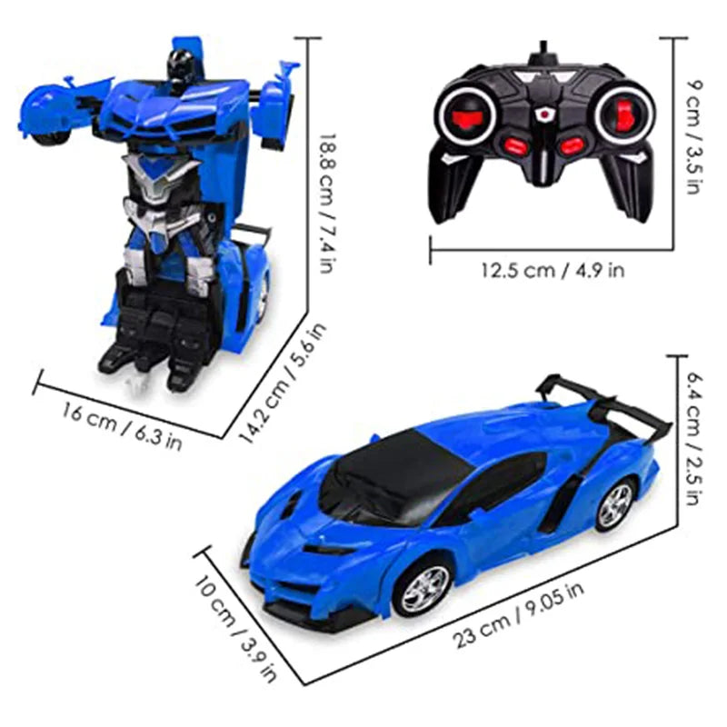 2 in 1 Remote Control Cars for Kids RC Transformation Robot Models Outdoor Sports Toys for Boys