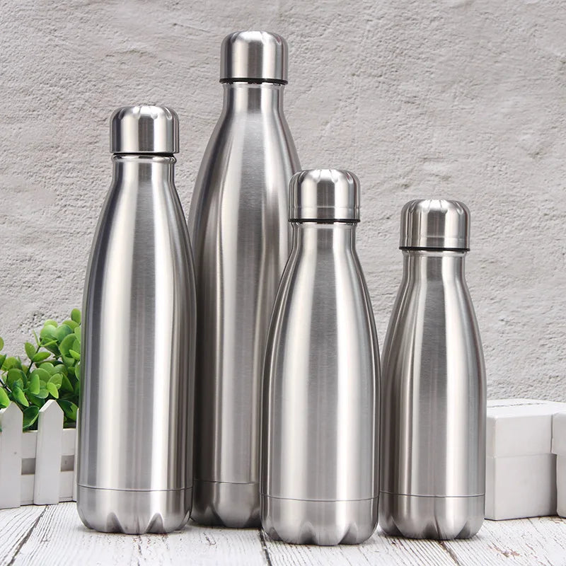 Stainless Steel Water Bottle for Outdoor and Travel, 1 Liter Item, Free Shipping, Standard, 500 750 1000ml