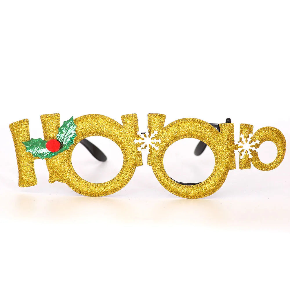ACCESSOIRE CRAZY PARTY Décorations de Noël, lunettes de Noël pour enfants, ornements de Noël 2024, père Noël, bonhomme de neige, bois, montures de lunettes