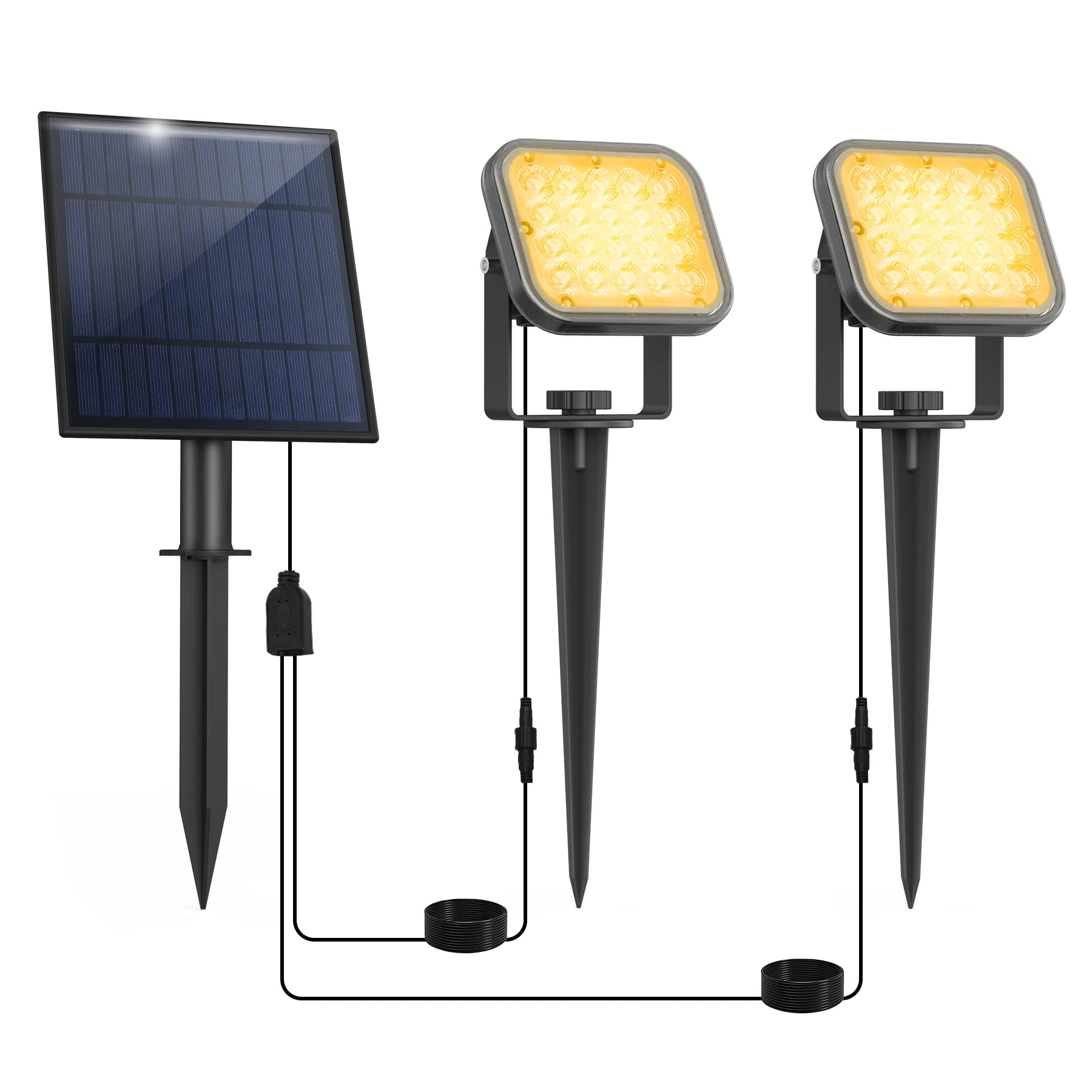 T-SUNRISE LED-Solarleuchte – IP65, 2-in-1 / 4-in-1 Außenbeleuchtung, 3000K/6000K/RGB, Garten- und Landschaftsleuchte