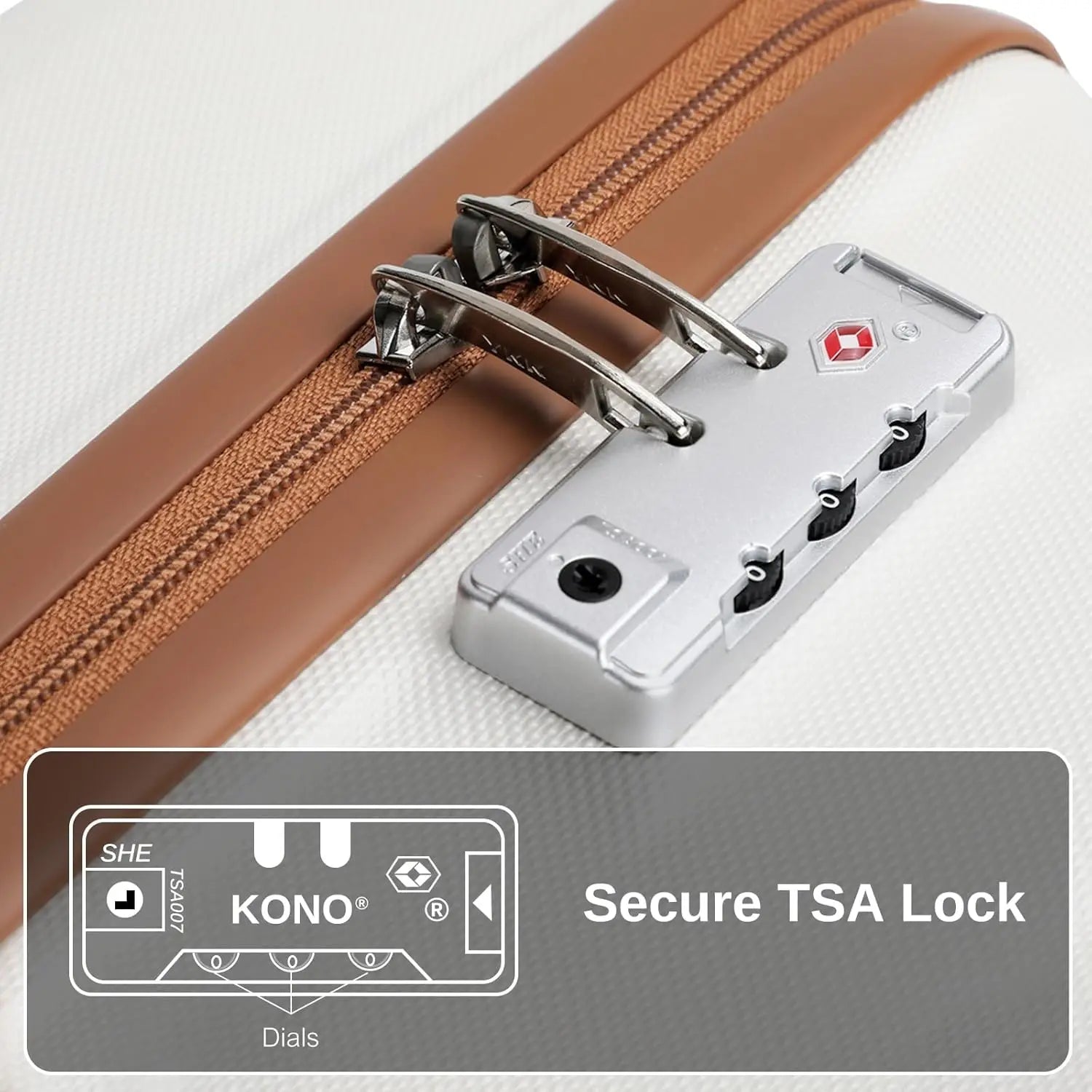 Ensemble de valises 4 pièces KONO – Bagage à main 55 cm, trousse de beauté, trousse à cosmétiques, sac de voyage