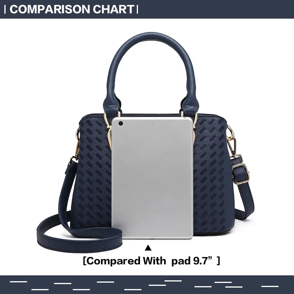 Sac à main à motif litchi pour femmes Miss Lulu –  sac à poignée moyenne, élégant et polyvalent