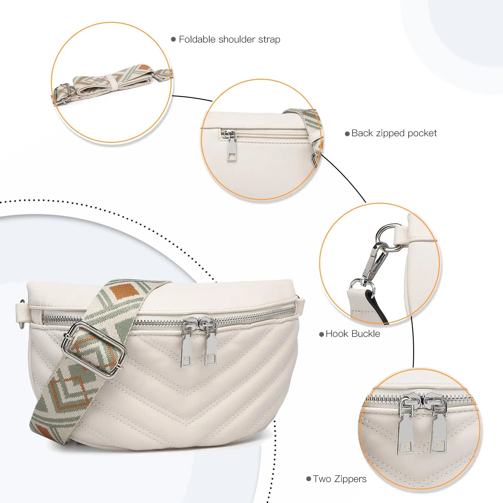 Sac banane et sac à bandoulière femme Miss Lulu, compact et élégant