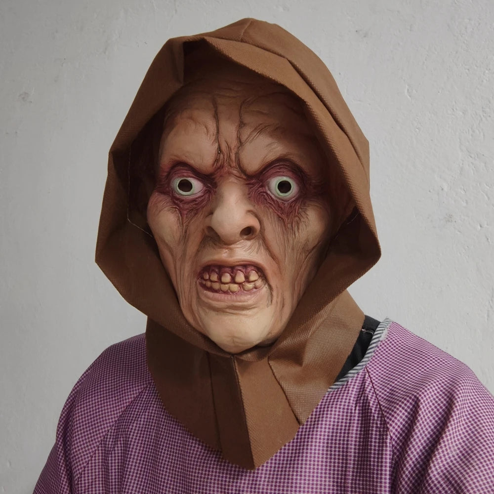 Adulte mal Lurker Minion masque à capuche en caoutchouc effrayant fantôme Ghouls Costume accessoire mort homme grand-père film Halloween