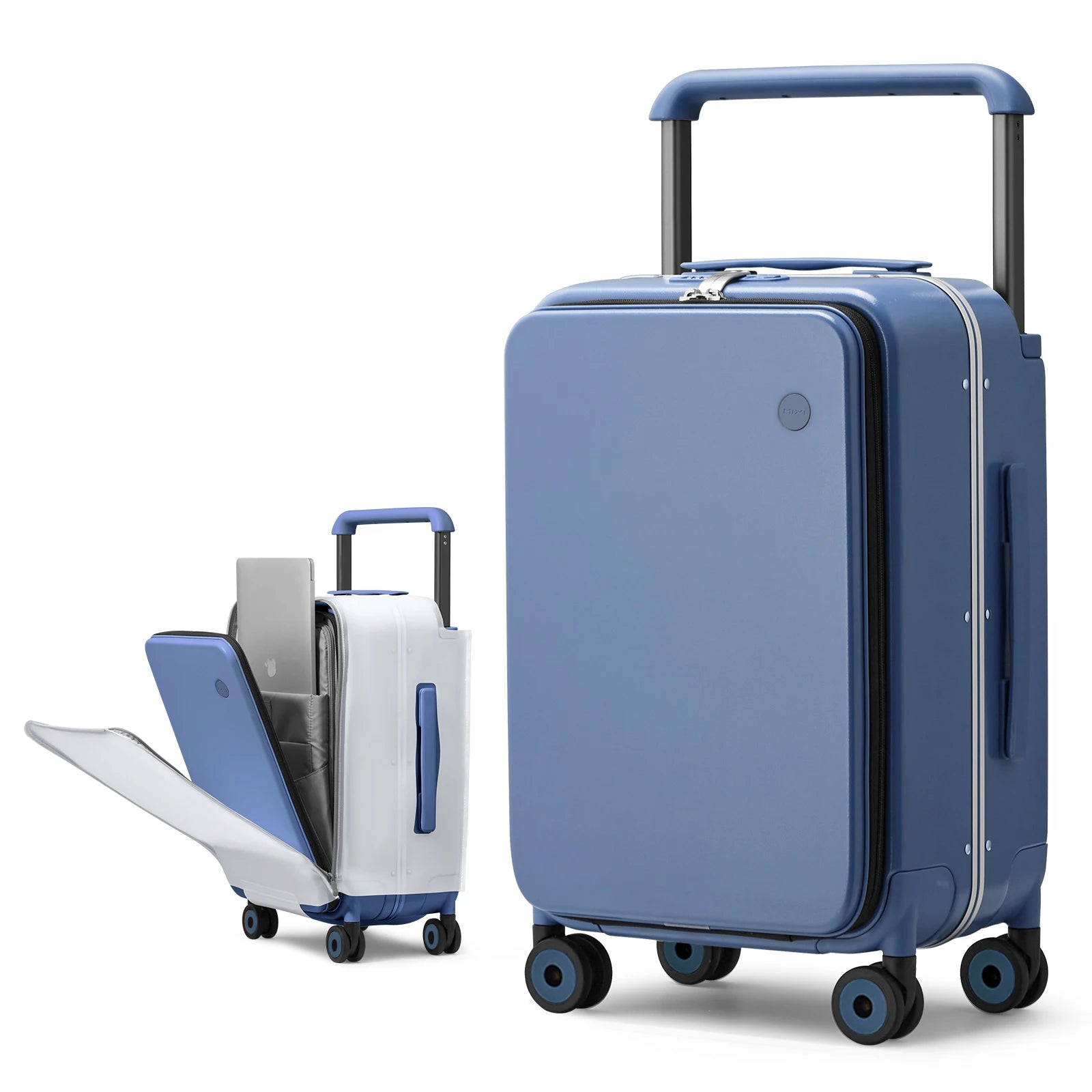 Valise Mixi 20 pouces – Bagage à main cabine, coque rigide PC, cadre aluminium, poignée large, design unisexe