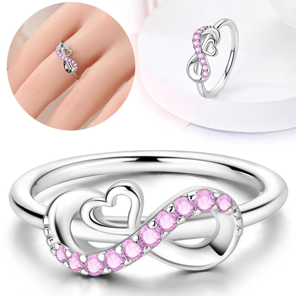 Colorful Zircon Sun Moon Star Stackable Rings for Women.