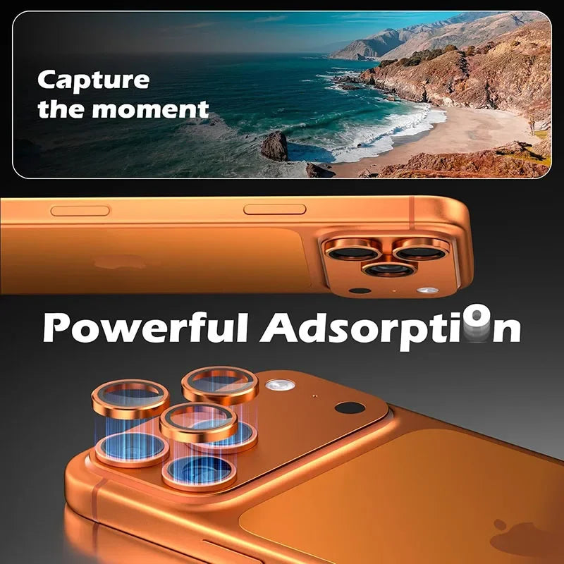 Anneau de protection caméra en alliage d’aluminium KENNAGE – Verre trempé 9H – iPhone 17 Air / 17 Plus / 17 Pro Max