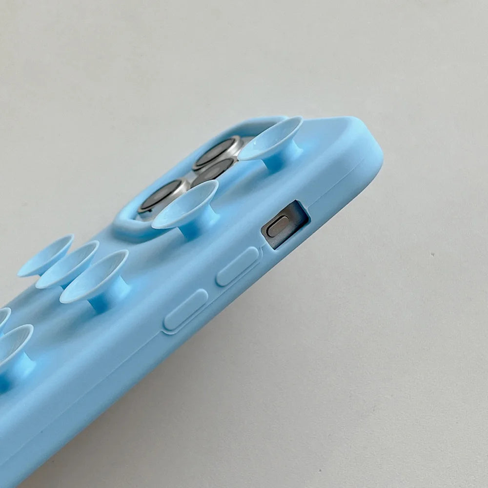 Coque de téléphone en Silicone souple à ventouse – Étui antidérapant antichoc couleur bonbon – iPhone 17/16 Pro Max/15 Pro Max Plus/14/13/12/XR