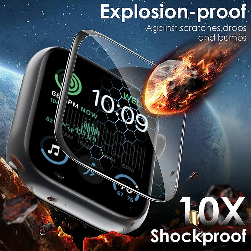 Protecteur d'écran pour Apple Watch (Ultra 1 &amp; 2, Série 9/8/7/SE) – Film céramique souple 38mm à 49mm (pas du verre)