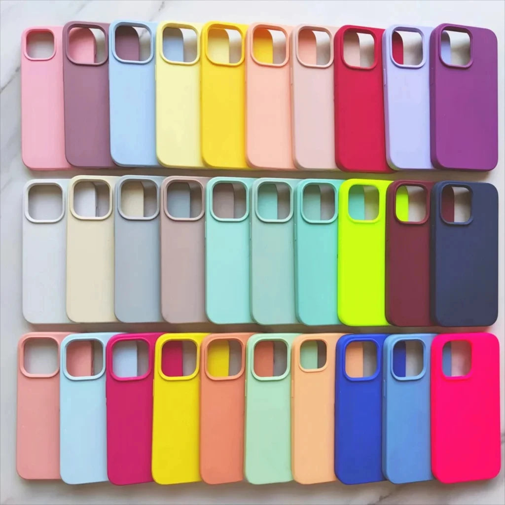 Luxury Original Apple Silicone Phone Case For iPhone 12 11 Pro Max Mini X XS XR Shockproof Cover Accessories