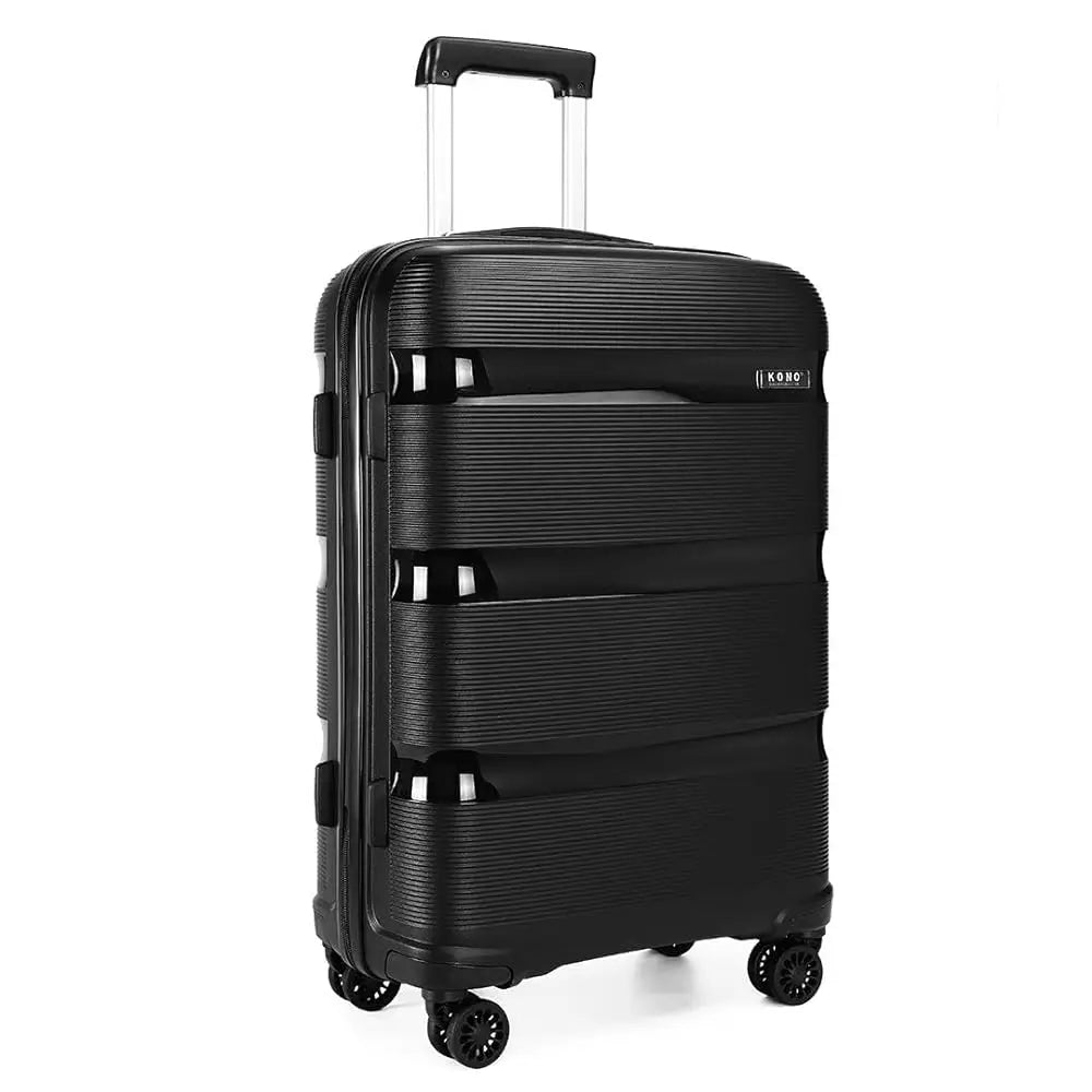 Ensemble de bagages rigides PP KONO 3 pièces – léger, 4 roues jumelles, serrure TSA, valises S-M-L