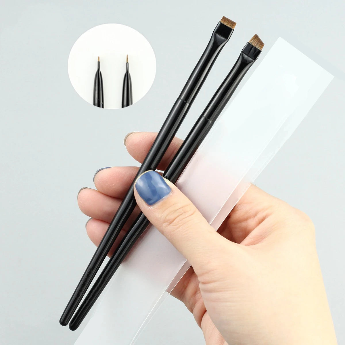 Pinceaux de maquillage à lame coudée pour sourcils fins et plats LOYBJ, Eyeliner fin, outil de maquillage professionnel de beauté des sourcils, 1/2 pièces