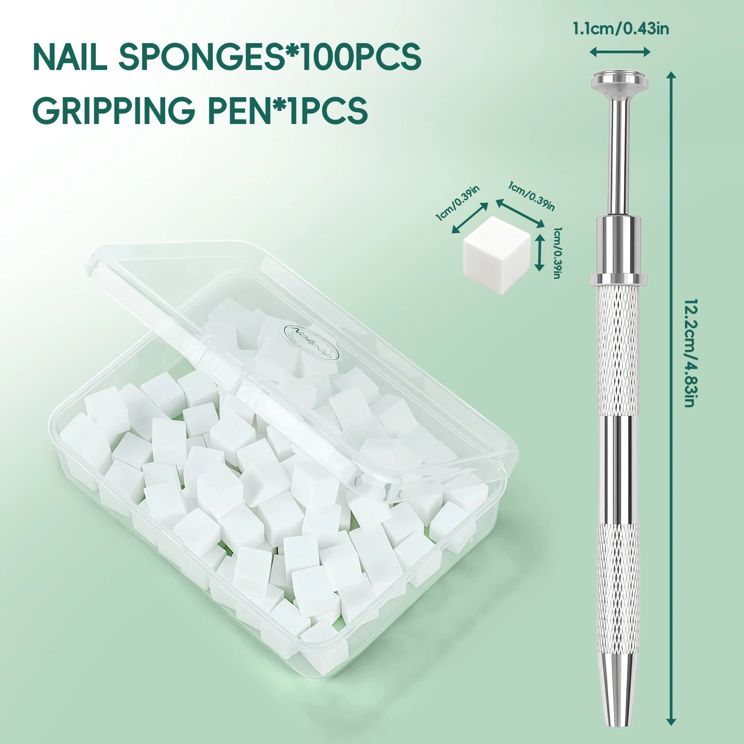 Kit Éponges Ombre Ongles 100 pcs + Stylo Applicateur