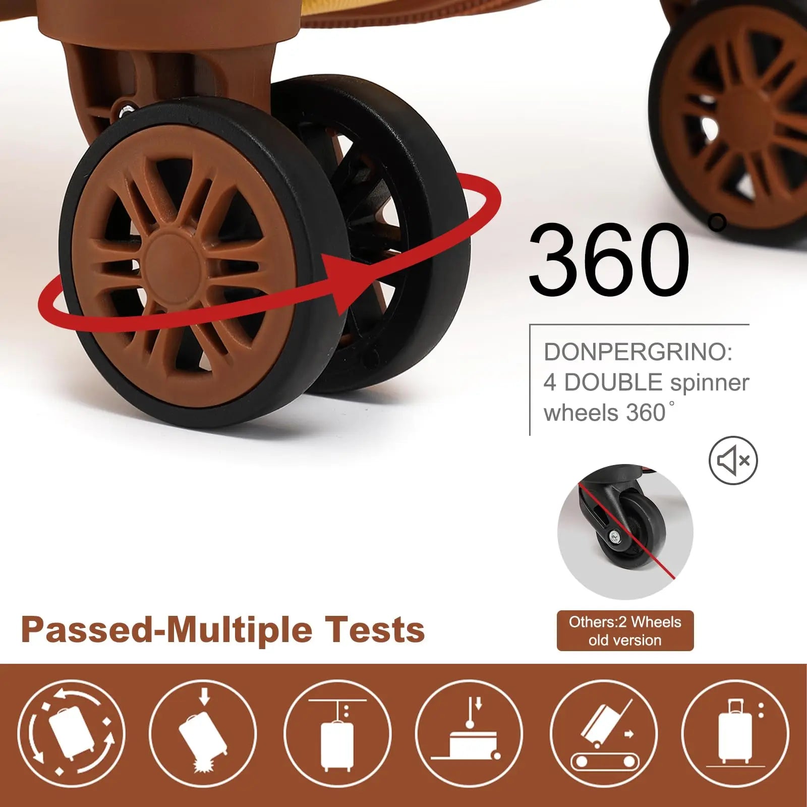 Bagage rigides KONO – Bagages à main 100% ABS, serrure TSA, chariots légers (M + L)